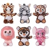 My OLi 7" Plush Toys Set Stuffed Animals Bundle of Forest Animal Toys Lion/Elephant/Zebra/Giraffe/Tiger/Leopard Stuffed Anima