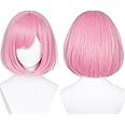 Pink Bob Wig for Ootori Emu Cosplay Project Sekai Costume Short Straight Pink Party Wig + Wig Cap