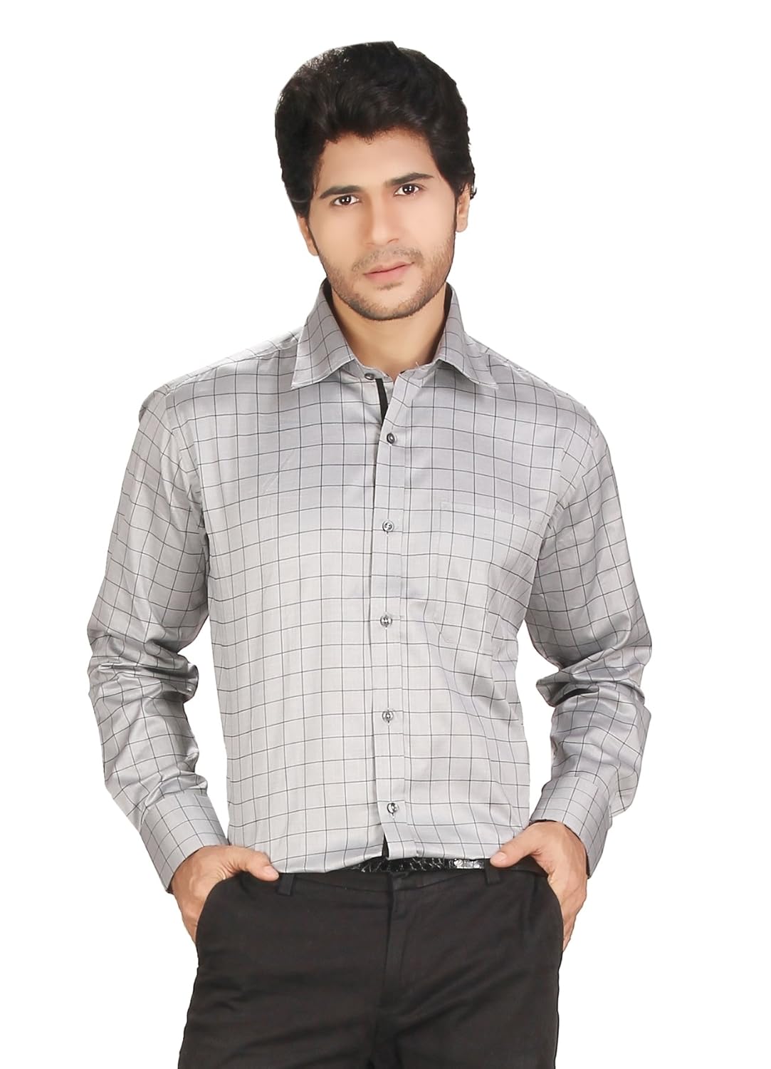 Buy Warewell Men's Cotton Formal Shirt Grey XLarge at Amazon.in