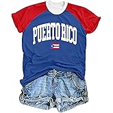 Puerto Rico Shirts for Women Boricua Puerto Rican T Shirt Casual Short Sleeve Graphic Tee Tops
