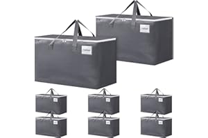 BlissTotes Large Moving Boxes and with Zippers & Handles Moving Supplies with lids, Heavy Duty Totes for Storage Bags for Space Saving, Fold Flat, Moving and Storing 125L, 8 Pack