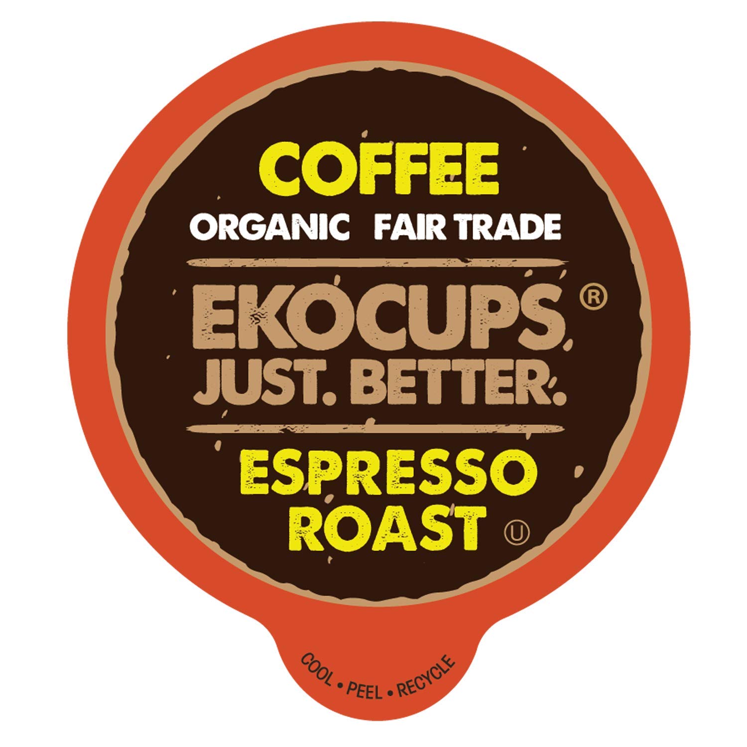 Organic Espresso Dark Roast Coffee Pods, Bold & Strong Espresso Roast Flavor - USDA Certified Organic - Single Serve Cups for Keurig K Cup Brewers,Box of 40 Recyclable Capsules
