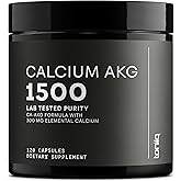 Toniiq 1500mg Ultra High Purity Ca AKG Supplement - 99%+ Highly Purified and Bioavailable Calcium Alpha-Ketoglutarate - Calcium AKG Longevity Supplement - 120 Ca-AKG Vegetarian Capsules