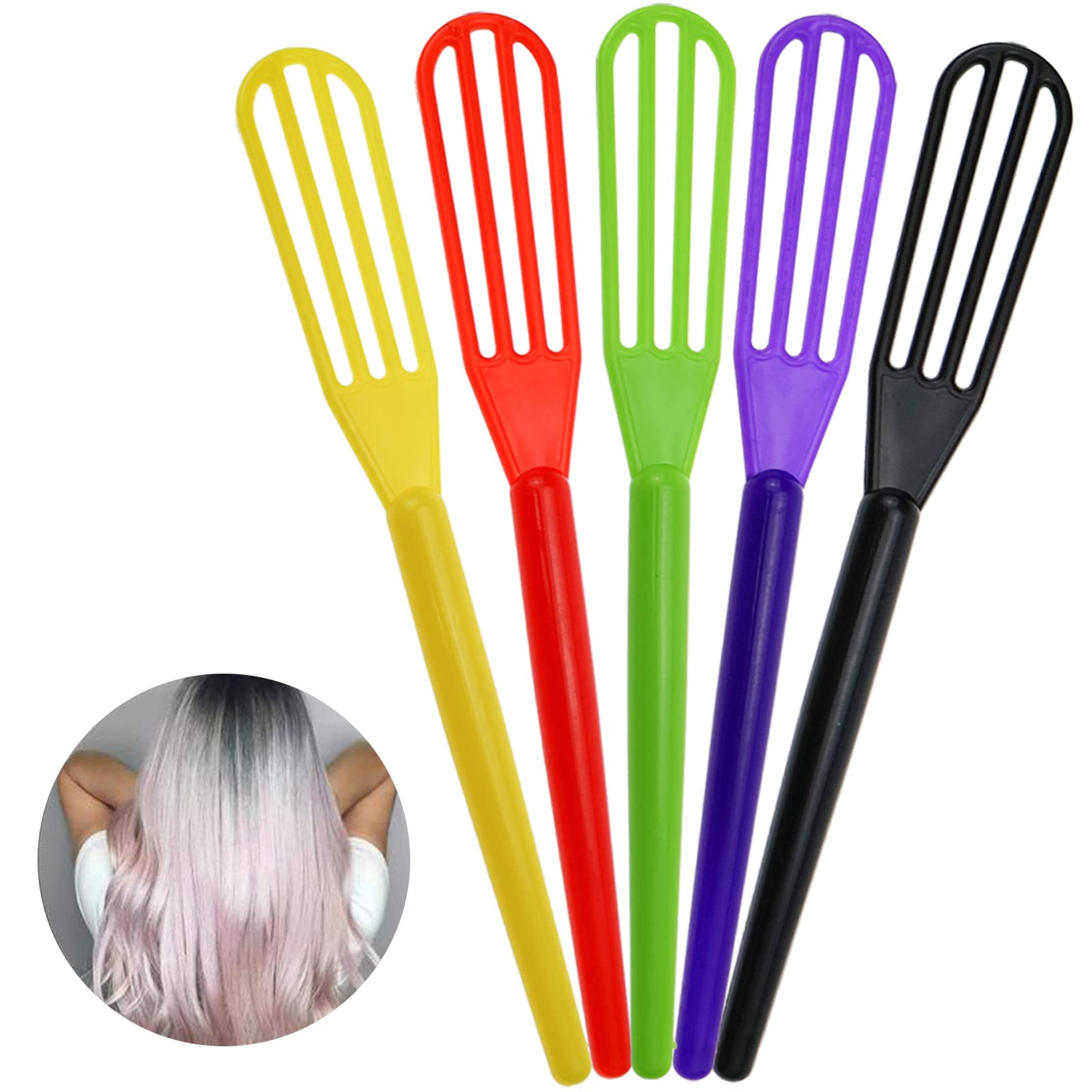 DIYstore, 10 PCS Plastic Hair Coloring Mixer,Hair Color Whisks Dye Cream Mixer,Tint Color Cream Colorful Spoon Applicator Hair Bleaching Highlight Tool for Home Barber Shop Salon