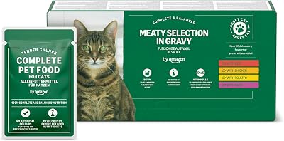 by Amazon Complete Wet Cat Food Meat Selection in Gravy 4.8 kg 48 x 100g