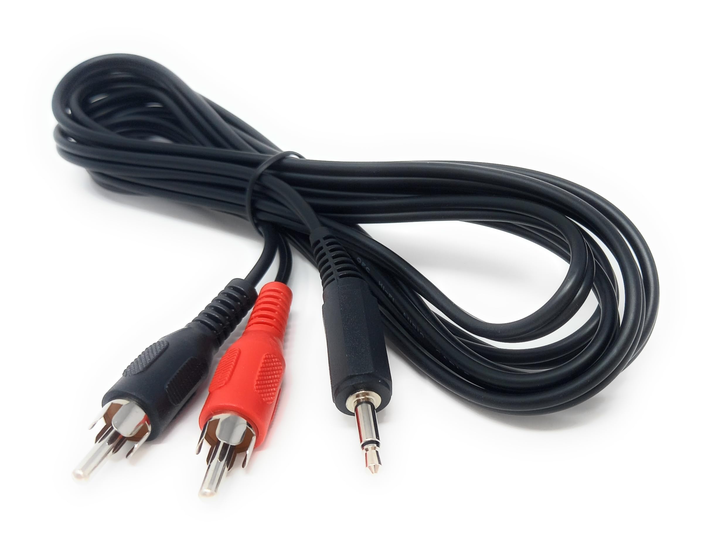 DRUT 2m 3.5mm Mono Jack Plug to 2 x RCA Phono Plugs Audio AUX Cable Lead 6.5ft