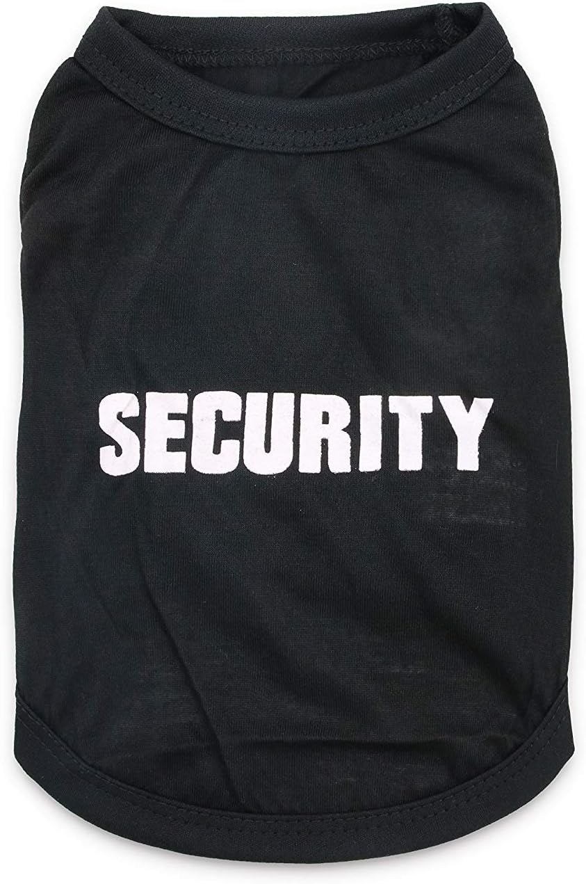 DroolingDog Pet Dog Shirts Security Pattern Puppy T Shirt for Small Dogs