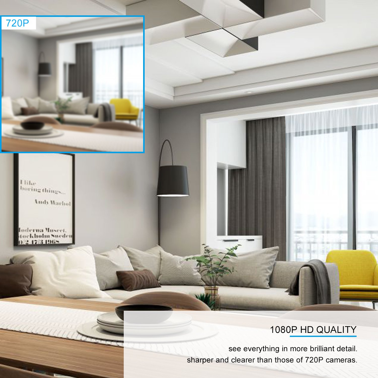 Wireless MINI Smart Camera Cloud Storage IP Camera 30 Days Free Cloud Storage Service,1080P Home Security Camera Motion Automatic Tracking/Two Way audio/Night Vision/Mobile View/ Baby Pet Monitor（1080P）