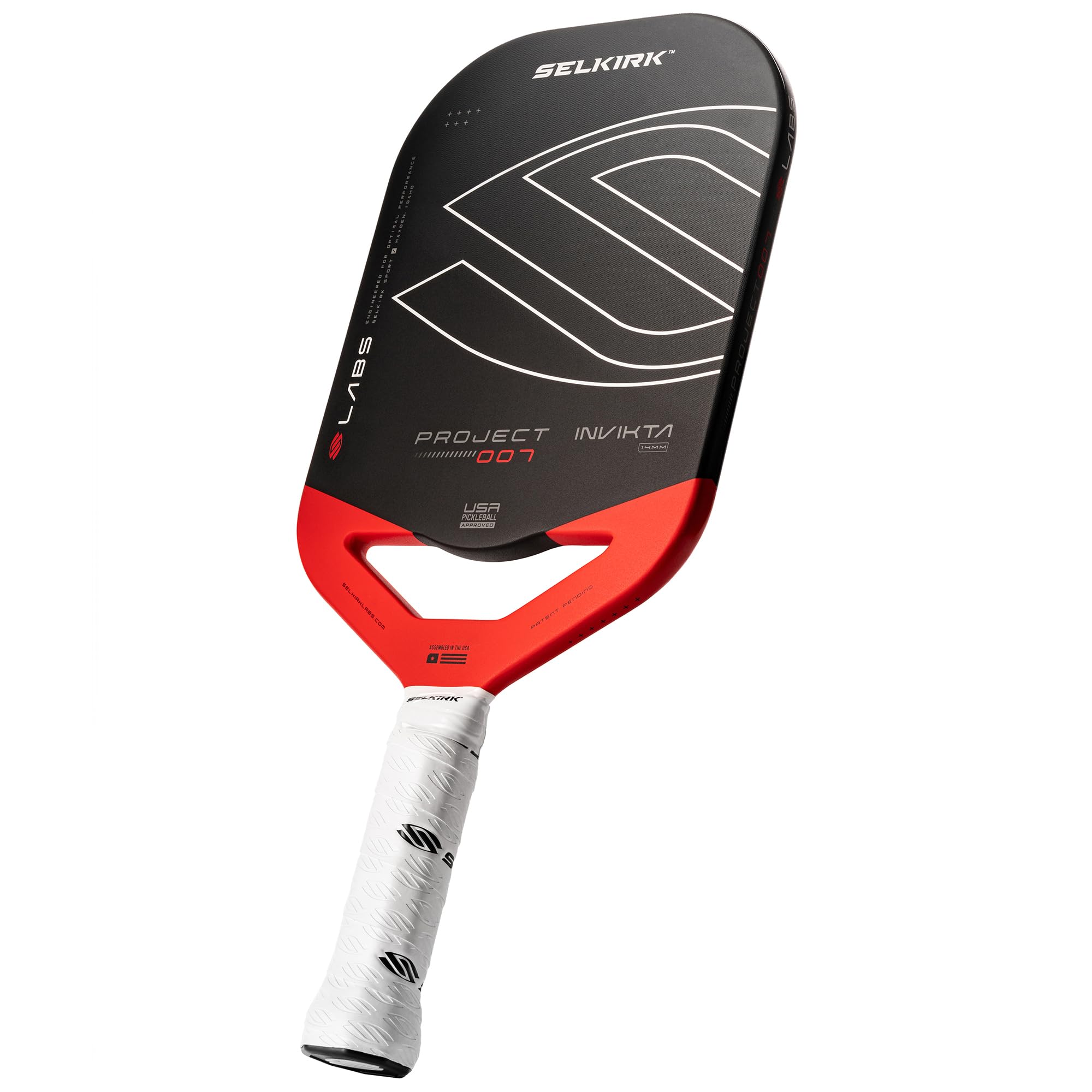 Selkirk Sport Labs Project 007 Pickleball Paddle | Florek Carbon Fiber Pickleball Paddles with Titanium Mesh Layer System | Designed for Lasting Durability, Spin, and Power | 14mm - Invikta Image