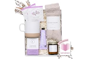 UNBOXME GIFTS Birthday Gifts For Women, Care Package For Her, Thinking Of You, Sympathy, Birthday Gift, Self-care Relaxation Gift, Get Well Soon Gift, Spa Gift Basket ("Happy Birthday" Card)