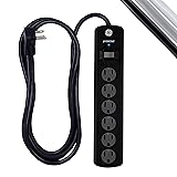 GE 6-Outlet Surge Protector, 8 Ft Extension