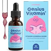 JoySpring Genius Vitamin Kids B Complex Drops, Elderberry, 30 Ct | B9 and B12 with zinc, vitamin C and elderberry, sugar-free elderberry liquid, mixes into any drink, ages 3 and up