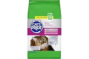 Cat's Pride Premium Lightweight Clumping Litter: Pure & Fresh - Up to 10 Days of Powerful Odor Control - Multi-Cat, Scented, 18 Pounds