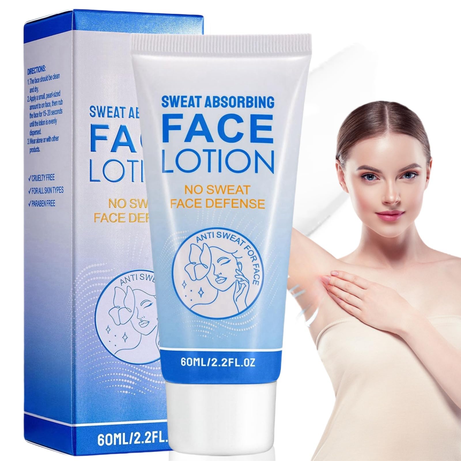 Sweat Absorbing Face Lotion,Face Discourage Sweat,Face Antiperspirant,Antiperspirant and Oil Control Lotion,Antiperspirant for Face,Anti Sweat Oil Face Lotion,Forehead and Scalp and Oily Face Control