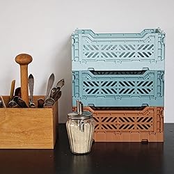 Aykasa Collapsible Storage Bins, Plastic Crate for