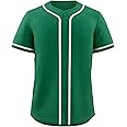 KXK Blank Baseball Jersey for Men Casual Button Down Shirts Short Sleeve Active Team Sports Uniform