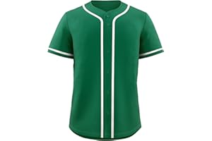 KXK Blank Baseball Jersey for Men Casual Button Down Shirts Short Sleeve Active Team Sports Uniform