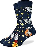 Good Luck Sock Men's Space Cat Socks, Adult, Shoe