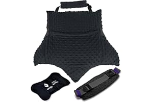 ZOMAPLE Hysterectomy Pillow Post Surgery + Strap, Gel Pack, Black – Full Abdomen Coverage for Restful Trips – Relieves Pressure & Cover Included – Hysterectomy Recovery Must Haves