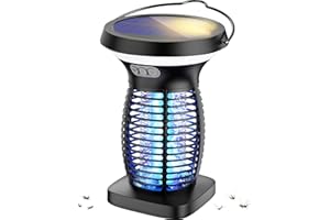 OnBeam Solar Bug Zapper Outdoor, Mosquito Zapper Outdoor Waterproof Electric Fly Zapper Rechargeable Mosquito Killer with Solar Panel, 4200V Fly Trap Indoor for Home Backyard, Patio, Garden, Camping