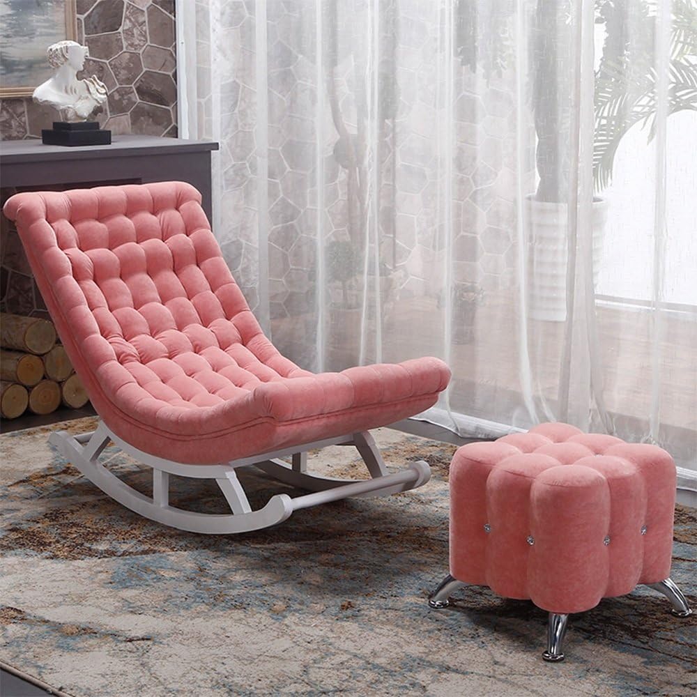 Armchairs ZHANGRONG Cloth Chairs Casual Swinging Chair Chiffon Balcony Rocking Chair Single Lazy Sofa Chair -Applicable to indoor and outdoor (Color : 2)
