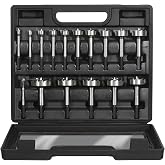 Vearter 1/4''-2-1/8'' 16PCS HCS Forstner Drill Bit Set for Wood, Hex Shank | Multi-Tooth Forstner Bits for Woodworking, Wood Drill Bit Set, Hinge Boring Bits for Drilling Solid Wood, MDF, Particleboard