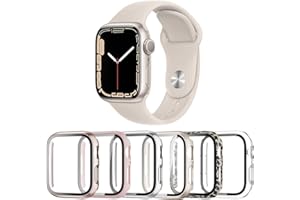 Landhoo 6 Pack Case for Apple Watch SE (2023 New) SE (2nd Gen)/6/SE/5/4 40mm with Tempered Glass Screen Protector, Hard PC Ultra-Thin Scratch Resistant Protective Cover for iWatch 40mm Accessories