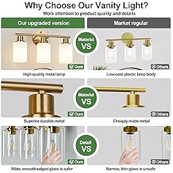 Zarbitta 3-Light Bathroom Light Fixtures, Brushed
