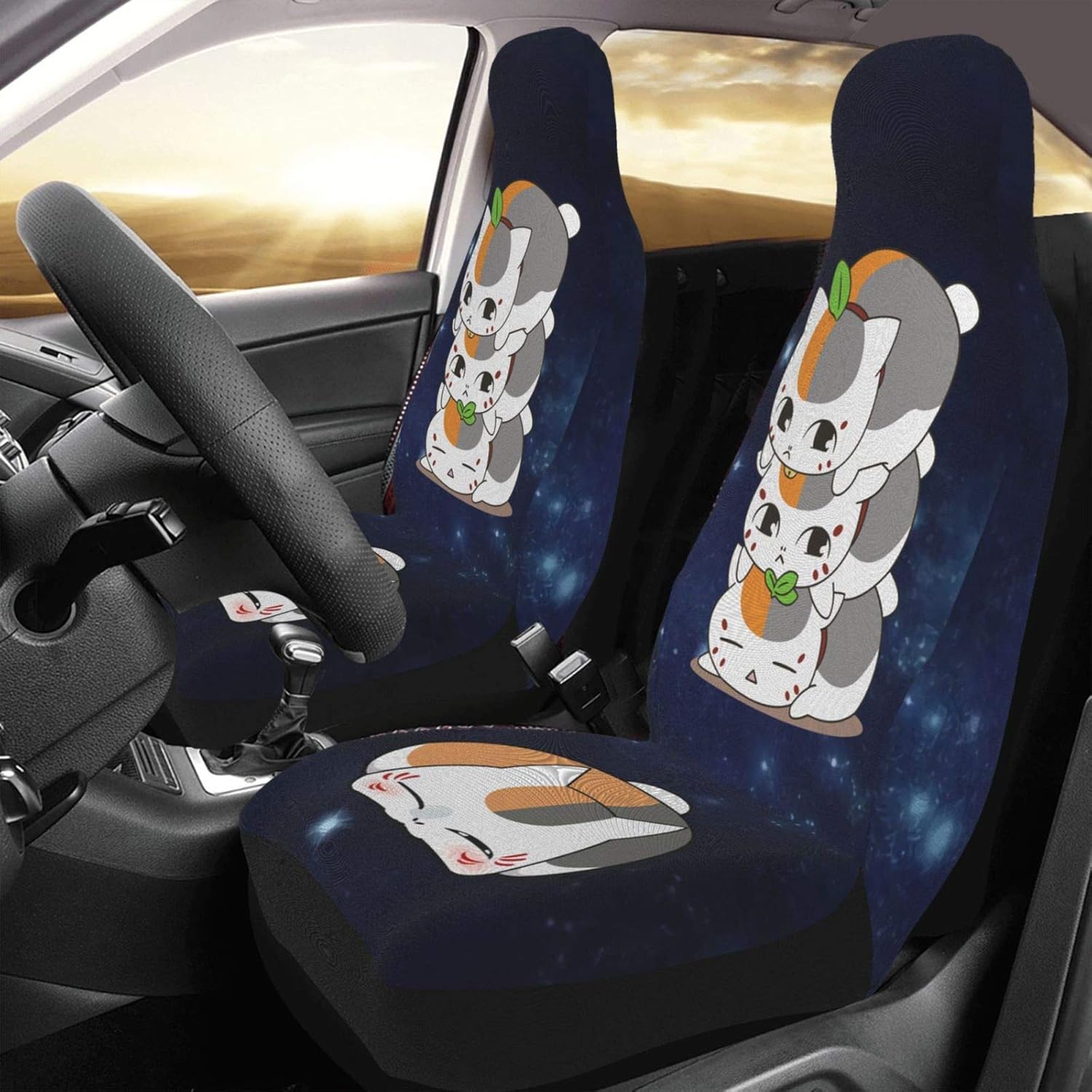Amazon Co Jp カーシートカバー 夏目友人帳 ニャンコ先生 猫 アニメ 車シートカバー シートクッション 椅子カバーマット 車座席 フロント座席適用 軽普通車用 四季通用 服 ファッション小物