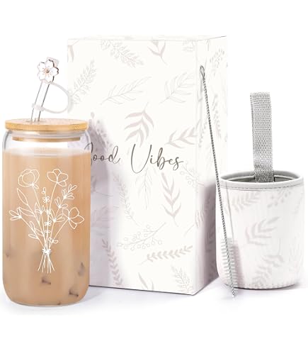 ANOTION 40oz Glass Mug - Valentines Day Gift Basket For Her