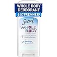 Secret Whole Body Deodorant Stick for Women, Naturally Derived Ingredients, Unscented, Aluminum Free Deoderant Stick, 72 HR Odor Protection, 2.4 oz