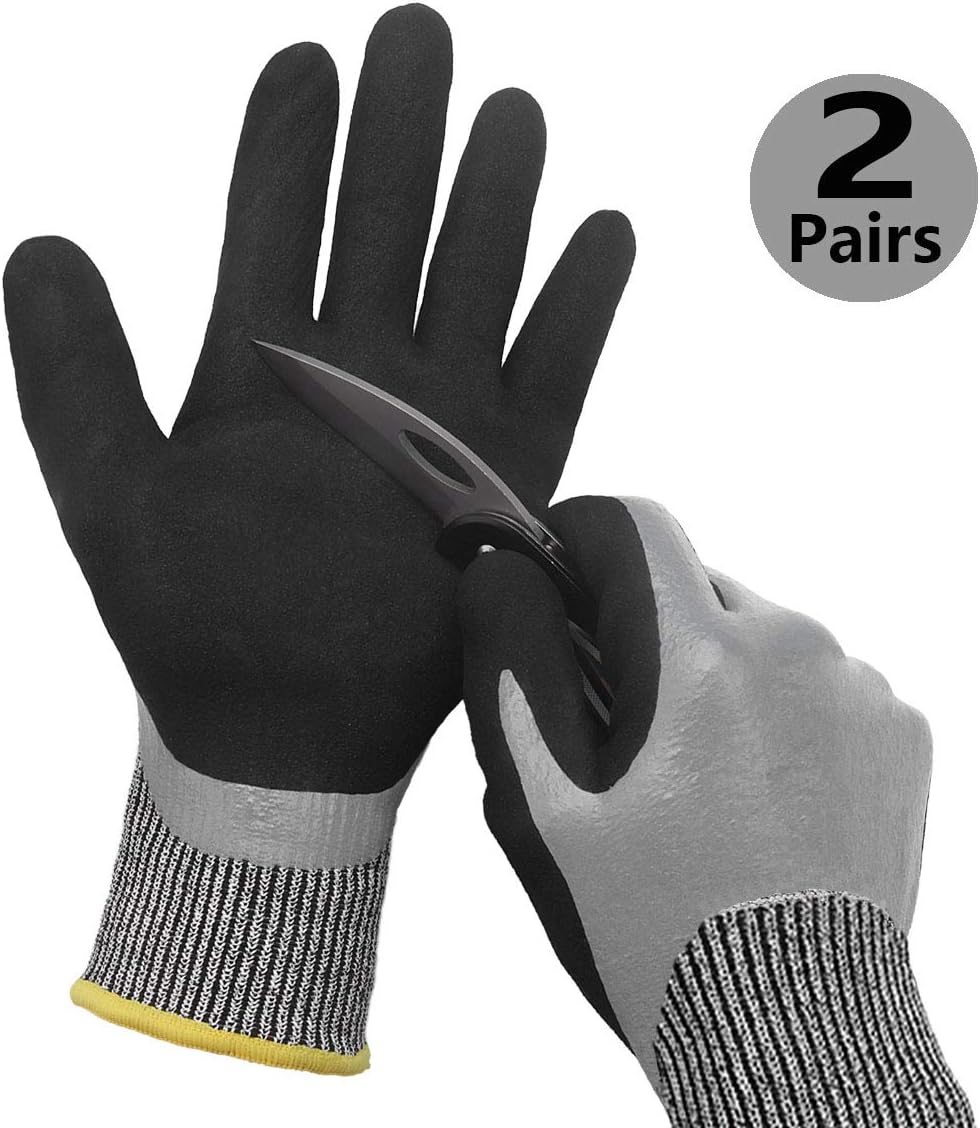 Waterproof Work Gloves, Cut Resistant Liner Safety Gloves, Double