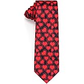 Puistr Valentines Day Ties For Men 3.27" (8.3CM) Heart Neckties Holiday Wedding Party for Husband Father's Day