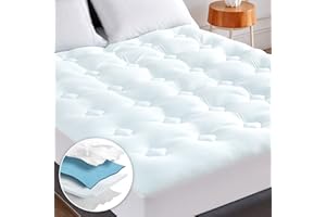 Hansleep Memory Foam Mattress Pad Twin, Twin Size Mattress Topper with Deep Pocket, Breathable Air Twin Mattress Cover, White