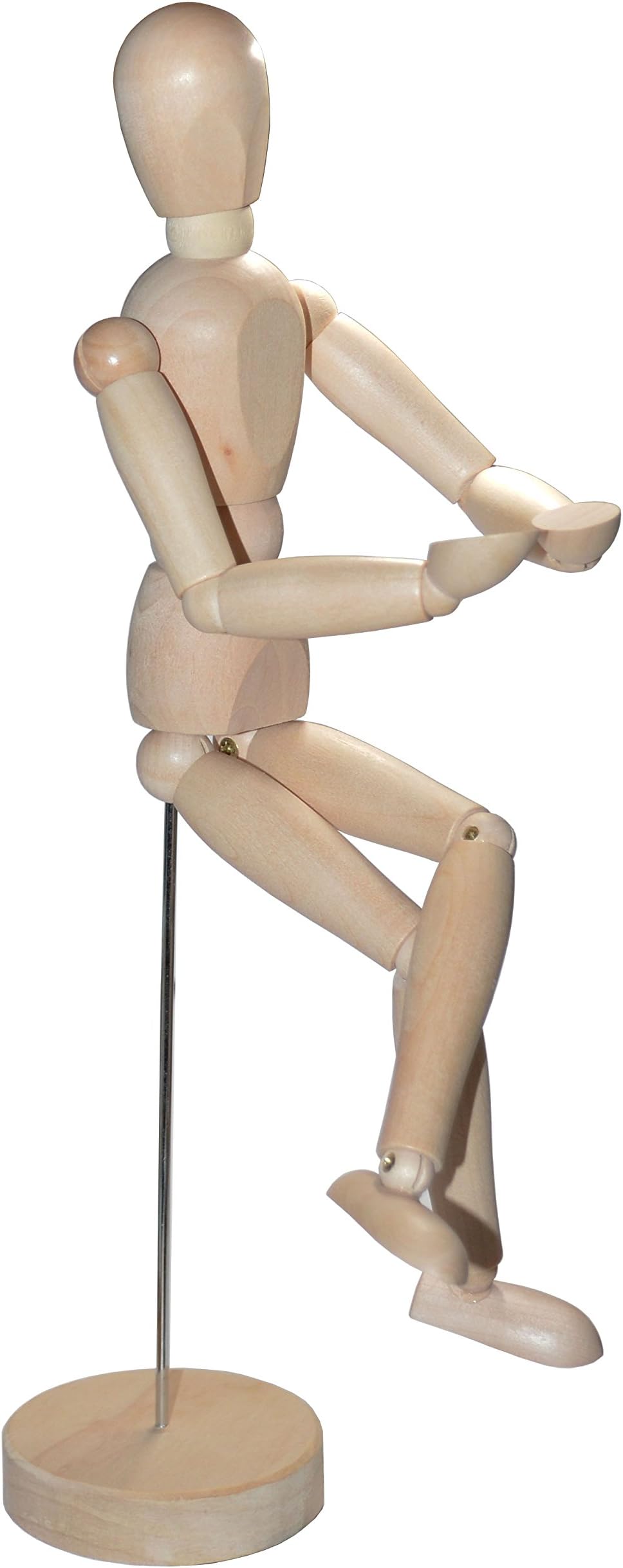 DecorLux Wooden Sectioned Postural Adjustable Body 13" with Stand- Wood Unisex Art Mannequin - For Art Supply Drawing - Sketch Art Manikin-For Commercial Sample Display