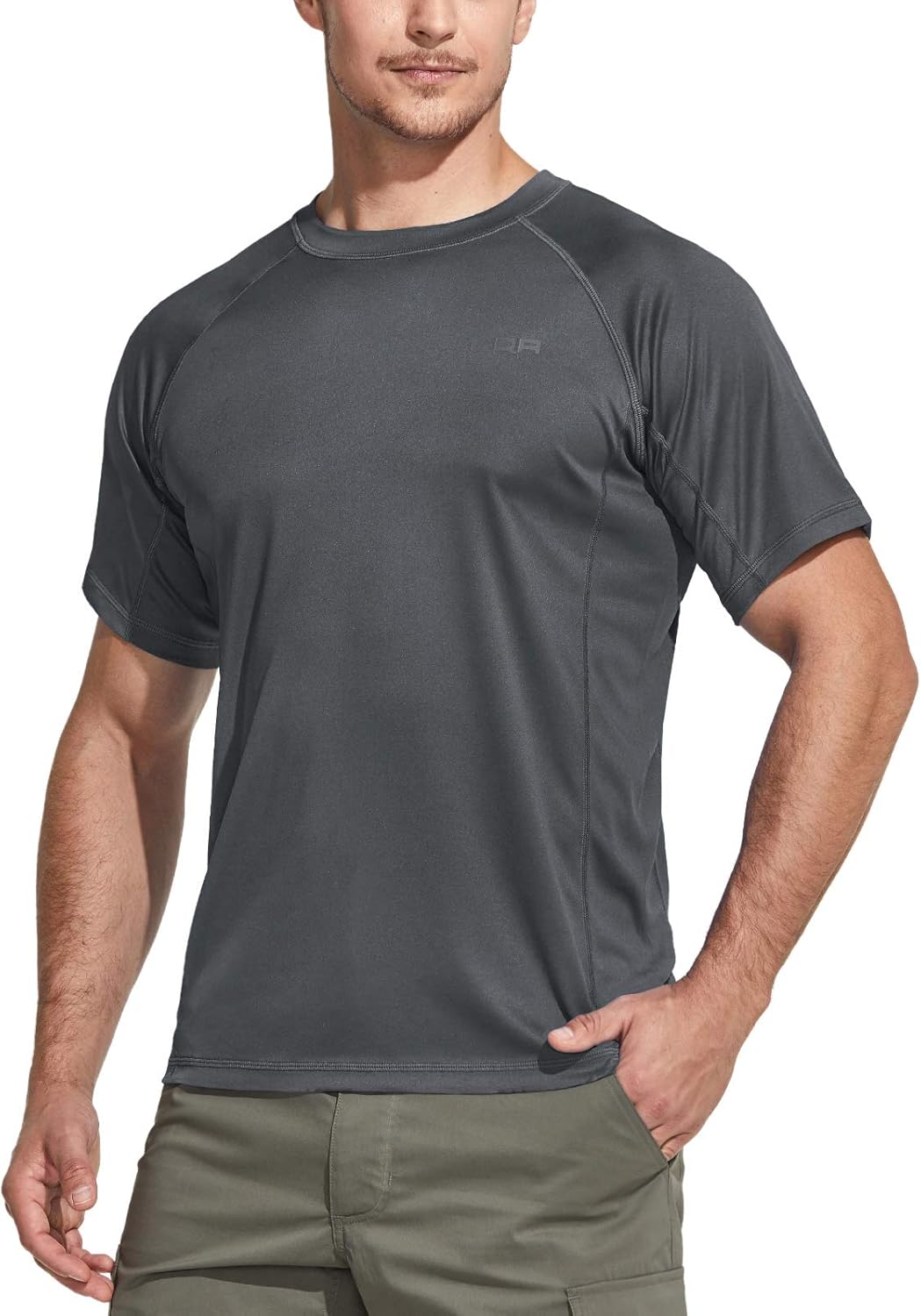 CQR Men's UPF 50+ UV Sun Protection Outdoor Shirts, Atheletic Running Hiking Short Sleeve Shirt, Cool Dry fit T-Shirts: Clothing