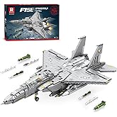 Reobrix 33034 F-15E Strike Eagle Model Building Kit, Fighter Jet with Missle Building Block Set, Military Plane Toy Gift for