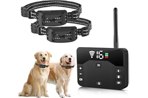 zvsay Electric Fence for 2 Dogs,2 in 1 Wireless Dog Fence System Training Shock Collar with Remote Control,Waterproof Perimeter Dog Collar Up to 985ft