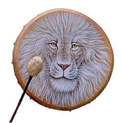 Firlar Lion Shaman Drum, 10 Inch Lion Pattern