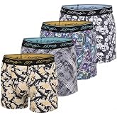 ED HARDY Mens Boxer Briefs 4 Pack, Soft Fabric Underwear, Pull On Closure, Machine Washable Comfortable Stretch Boxers