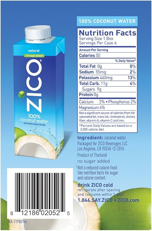 34 Zico Coconut Water Nutrition Label Labels Design Ideas 2020