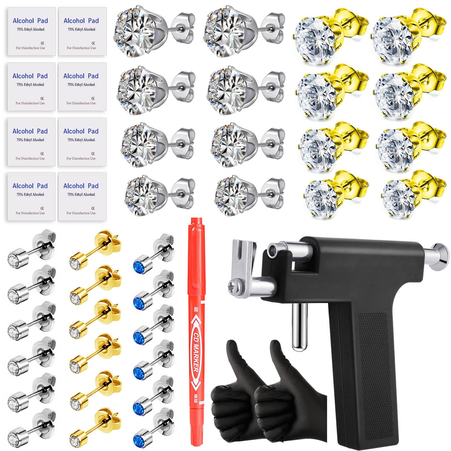 Photo 1 of Self Ear Piercing Gun Kit-Professional Salon and Home Use Peircings Gun Tools Kit