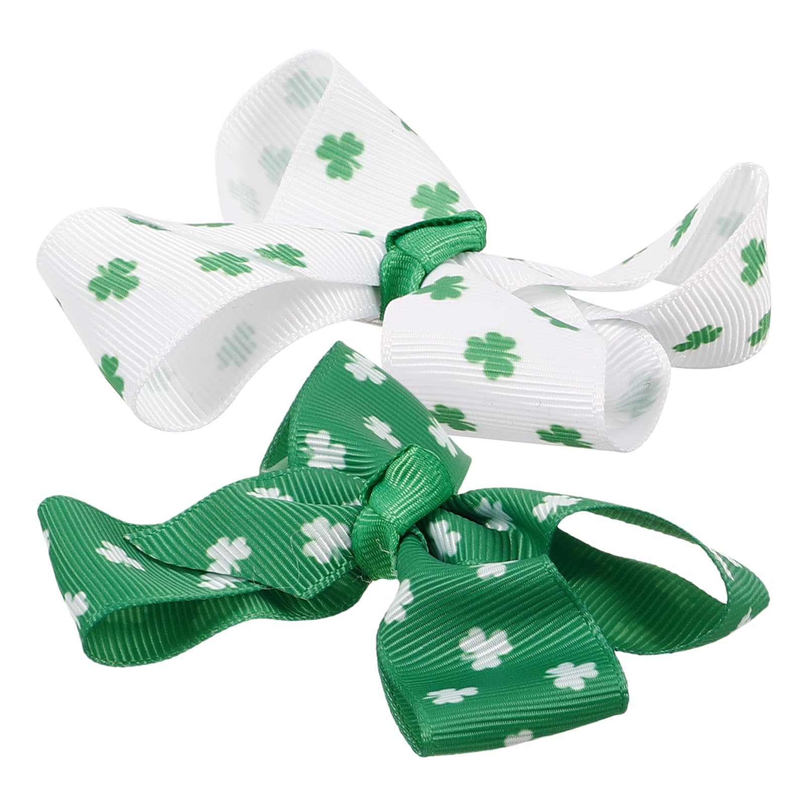 Minkissy Metal Hair Claw Clips 2PCS Grosgrain Ribbon Hair Bows Patricks Day Hair Bows Clips Hair Bows Alligator Clips Hair Accessories for Baby Girls Metal Snap Hair Clips