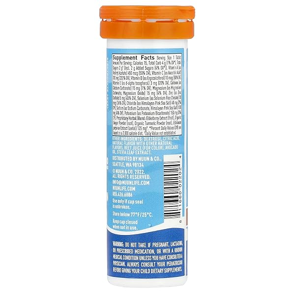 NUUN NUUN IMMUNITY BLUEBERRY TANGERINE 10CT TUBE, 10 CT