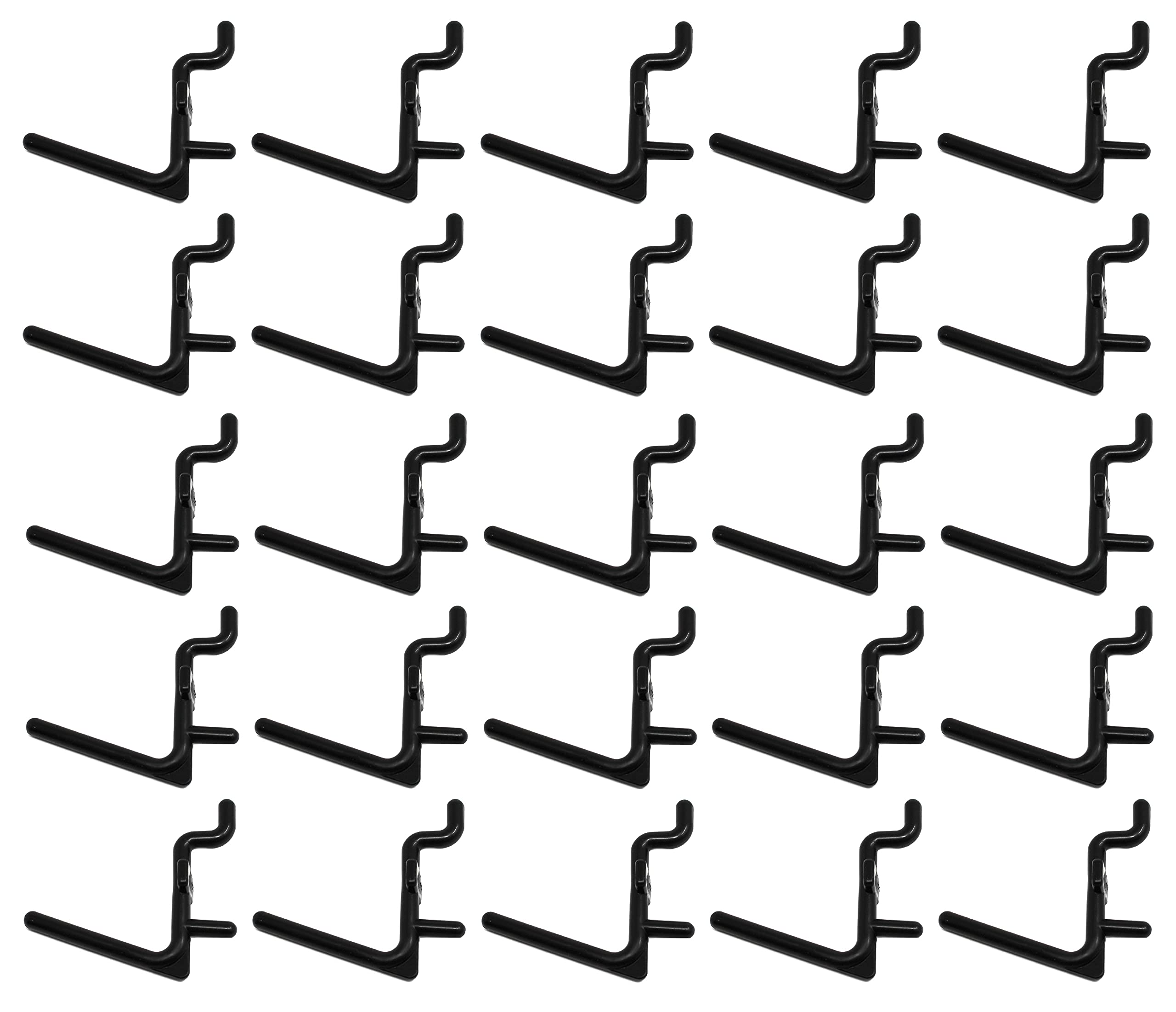 Photo 1 of JSP Manufacturing Pegboard Hooks Non-Locking Plastic L Style Hook | Garage Tool Storage Craft Hooks Pegboard Accessories (100, Black)