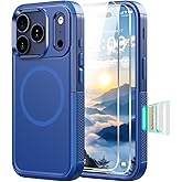 Diverbox Magnetic for iPhone 17 Pro Max Case-(Compatible with MagSafe) Heavy Duty Protection Phone Case with Camera Control Button with Screen Protector Shockproof Drop-Proof 6.9 inch (Blue)