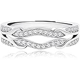 Uloveido 925 Sterling Silver Infinity Double Wrap Ring Guard Enhancer Wedding Bands 2pcs Stack Eternity Rings Set Y1522