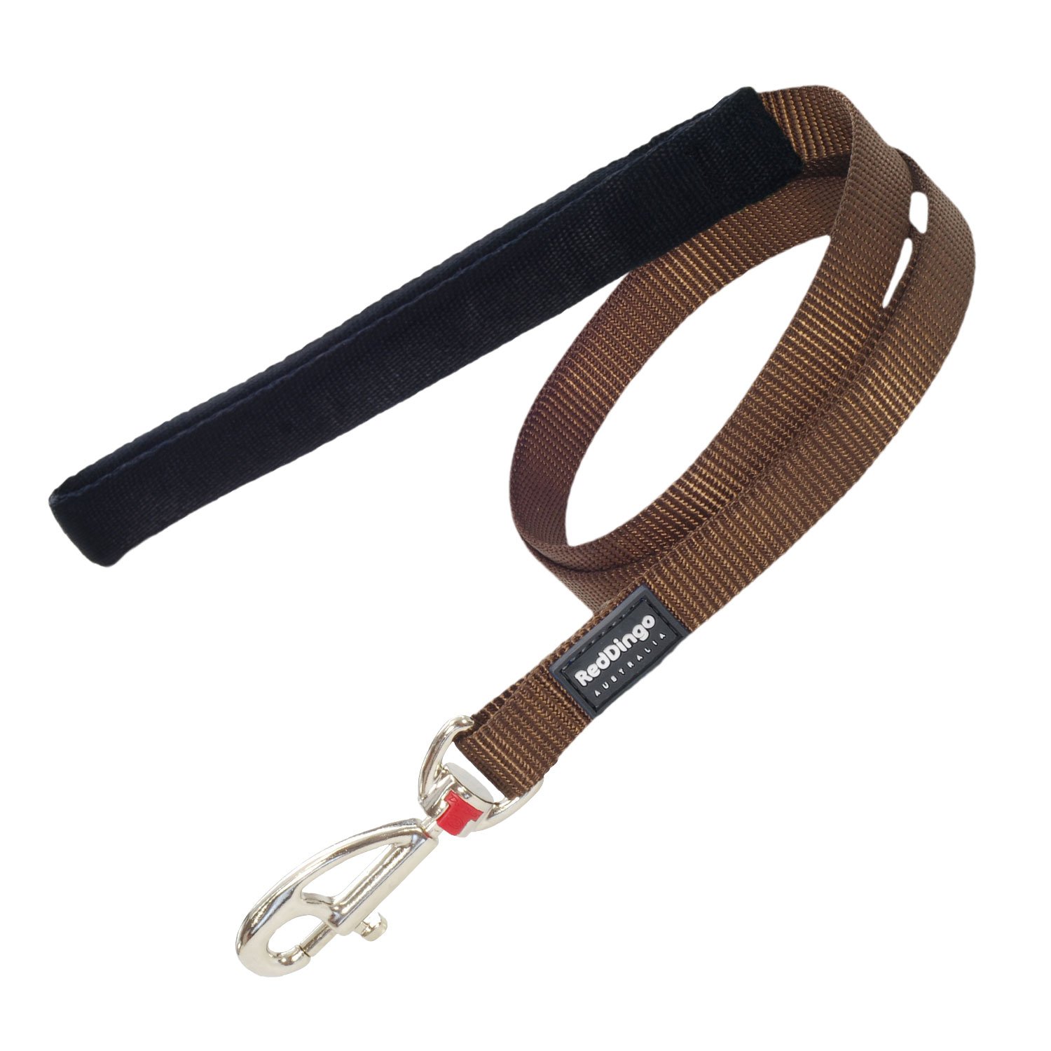 Red Dingo Dog Lead 1.2m Plain, Classic Brown, Size Medium (20mm x 1.2m)
