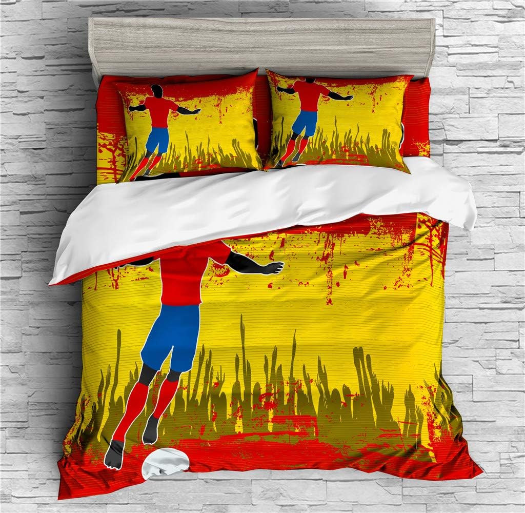 Amazon Com Realin Spanish Football Team Duvet Cover Set Football Bedding Competition Bed Sets 2 3 4pcs Quilt Covers Sheets Pillow Shams Twin Full Queen King D Full 200x229cm 3pcs Home Kitchen