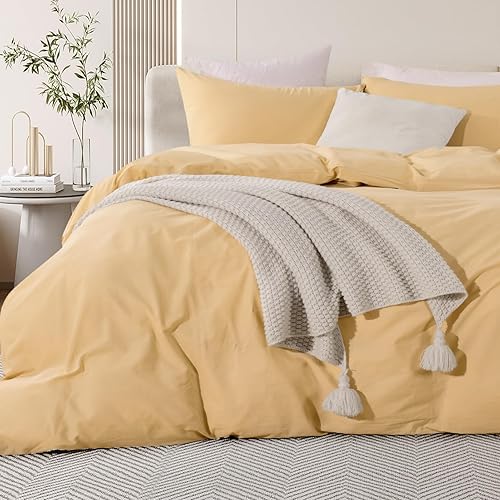 NEXHOME PRO Duvet Cover Set Kids Twin Size Linen Feel Textured